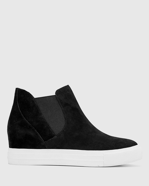 Sanders Black Suede Leather Slip On 