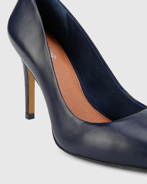 Harman Oxford Blue Nappa Leather Pointed Toe Stiletto Heel. & Wittner & Wittner Shoes