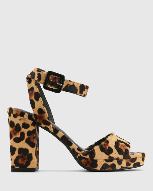 leopard print peep toe