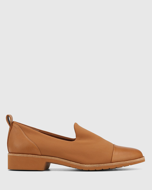 Jadya Tan Leather and Neoprene Loafer & Wittner & Wittner Shoes