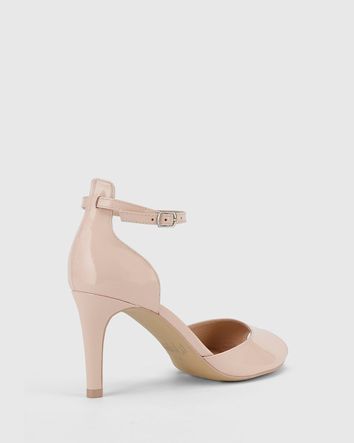 Inka Powder Pink Patent Leather Stiletto Heel Sandal. & Wittner & Wittner Shoes