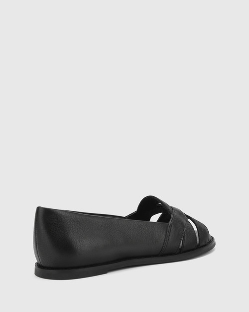 slip on black leather