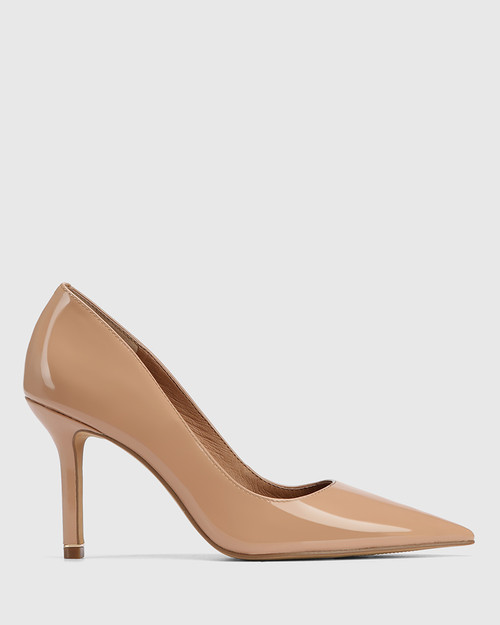 Quendra Sunkissed Tan Patent Leather Pointed Toe Pump