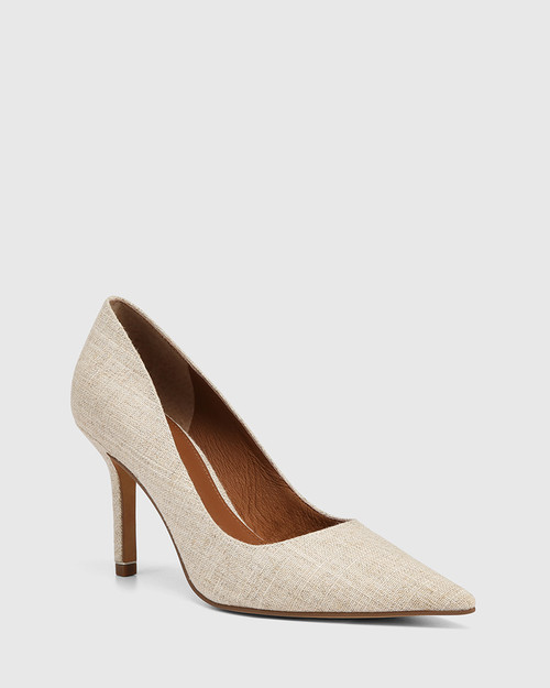 Quendra Natural Textile Pointed Toe Pump 