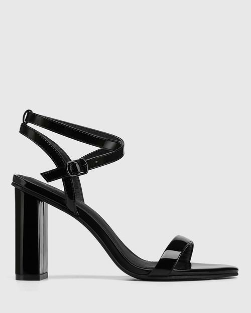 Raven Black Patent Leather Block Heel Sandal  & Wittner & Wittner Shoes