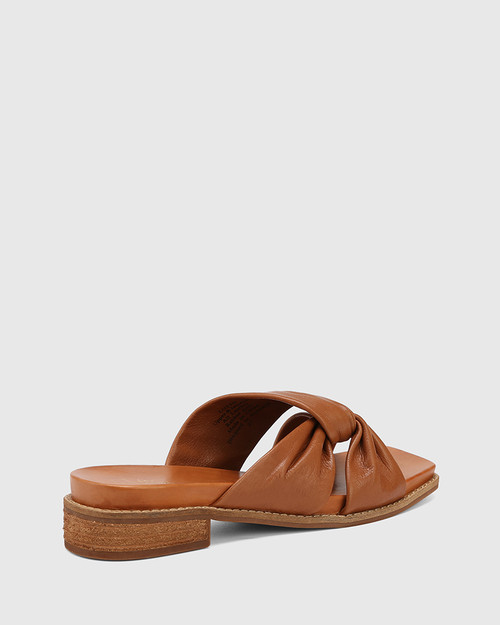 Lotto Tan Leather Square Toe Slide & Wittner & Wittner Shoes