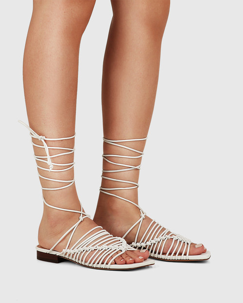 Inc.5 Women's White Ankle Strap Sandals