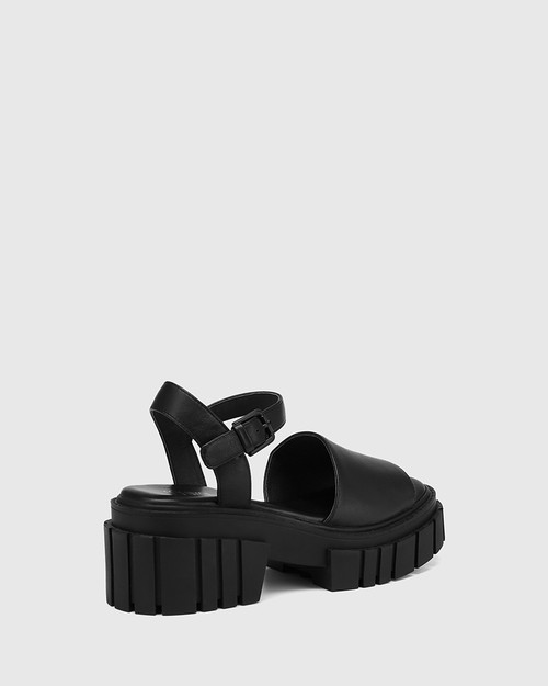 Yolla Black Leather Chunky Sandal & Wittner & Wittner Shoes