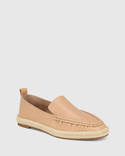 Xun Sand Leather Espadrille Loafer. & Wittner & Wittner Shoes