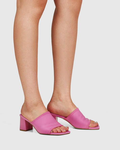 Katoka Lipstick Pink Recycled Neoprene Textile Block Heel Sandal & Wittner & Wittner Shoes