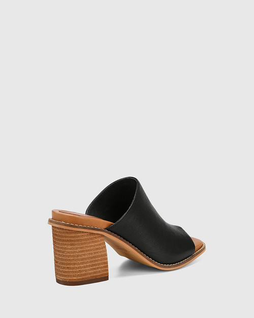 Cremorne Black Leather Block Heel Sandal & Wittner & Wittner Shoes