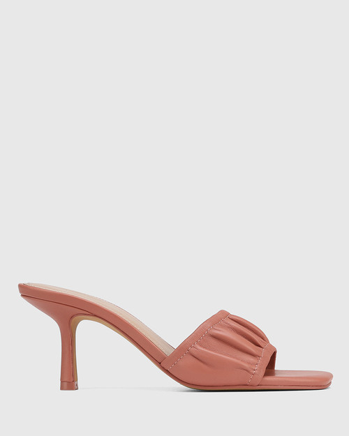 Roseta Hot Pink Leather Stiletto Heel Sandal