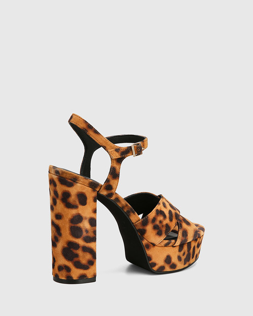 Leopard print block heels on sale uk