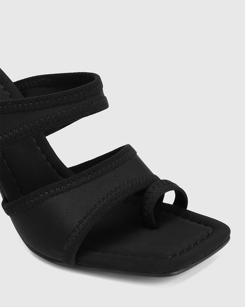Renner Black Recycled Neoprene Textile Stiletto Heel Sandal & Wittner & Wittner Shoes