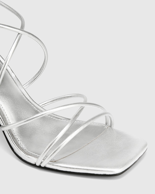 Silver shop strap sandals