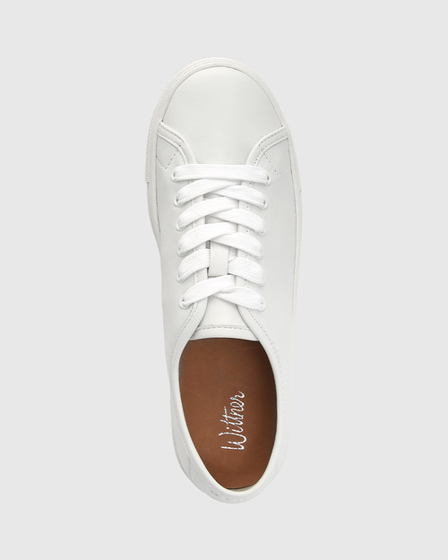 Ariella White Leather Lace Up Sneaker & Wittner & Wittner Shoes