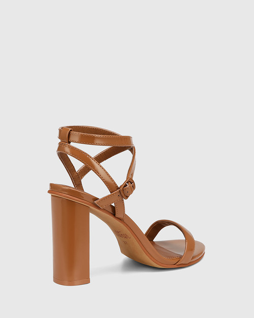 Cognac sales strappy heels