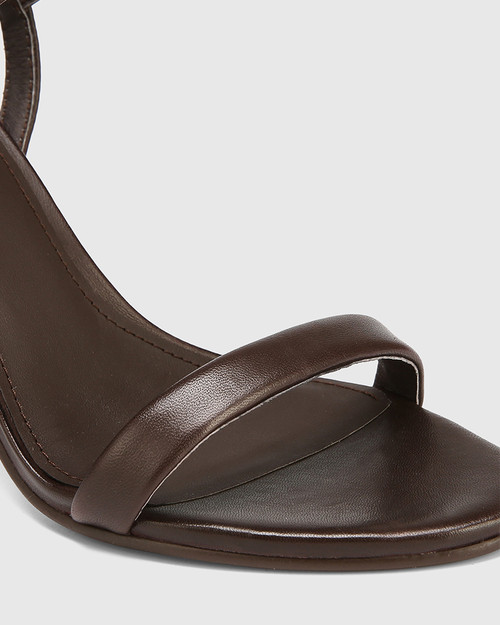 Raven Umber Leather Open Toe Block Heel & Wittner & Wittner Shoes