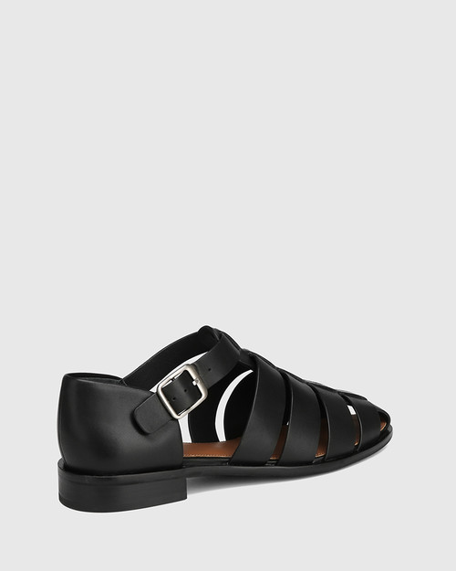 black slides closed toe