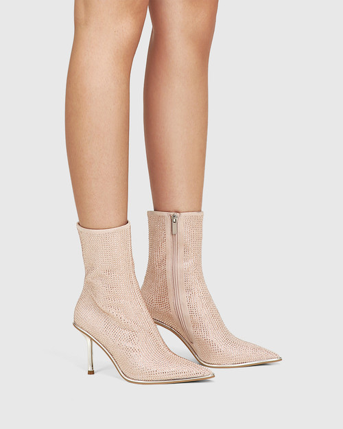 suede diamante ankle boots