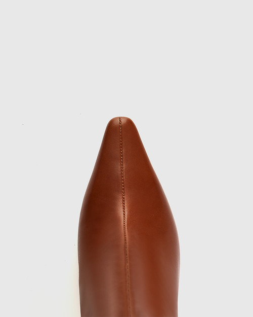 Haylex Russet Leather Pull On Long Boot & Wittner & Wittner Shoes