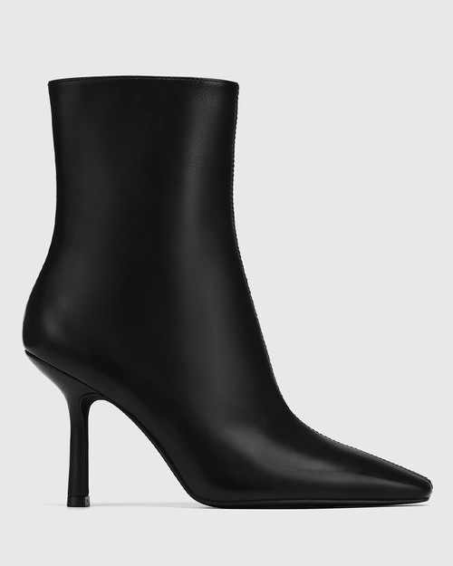 stiletto ankle boots leather