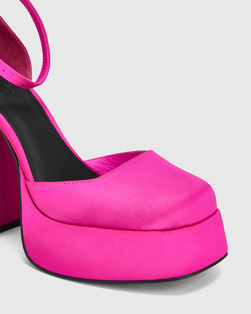 Yanna Siren Pink Recycled Satin Platform Heel  & Wittner & Wittner Shoes