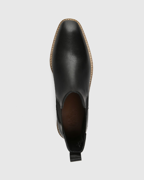 Fido Black Leather Gusset Ankle Boot & Wittner & Wittner Shoes