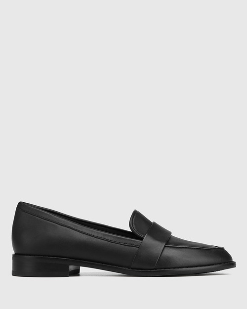 Hestia Black Leather Flat Loafer  & Wittner & Wittner Shoes