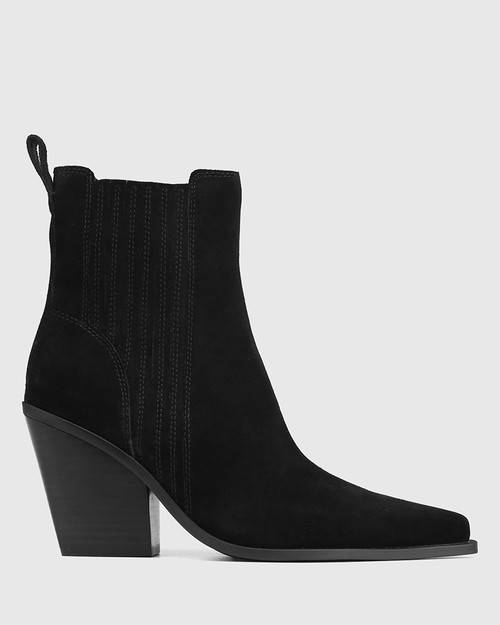 black suede boot shoes