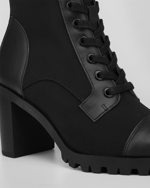 lace up block heel combat boots