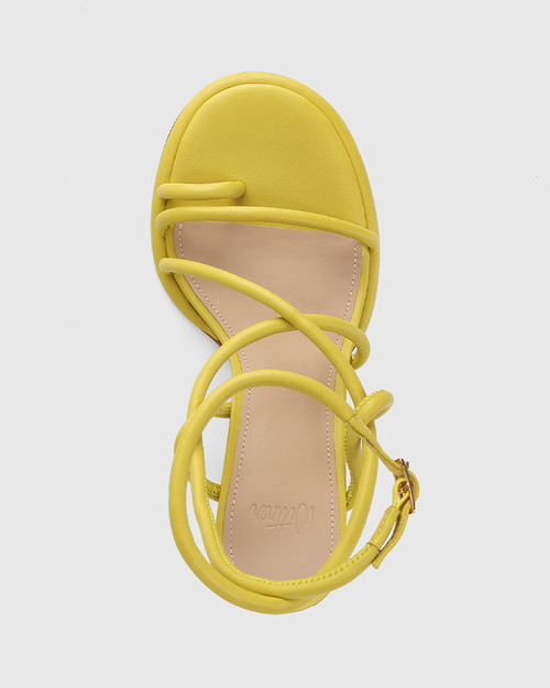 Uno Citrus Leather Flared Heel Strappy Sandal & Wittner & Wittner Shoes