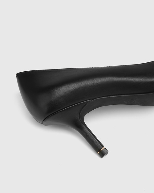 Picolina Black Leather Stiletto Heel Pump & Wittner & Wittner Shoes