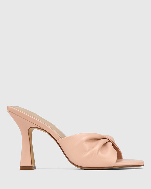 Theodira Buff Leather Flared Heel Sandal  & Wittner & Wittner Shoes