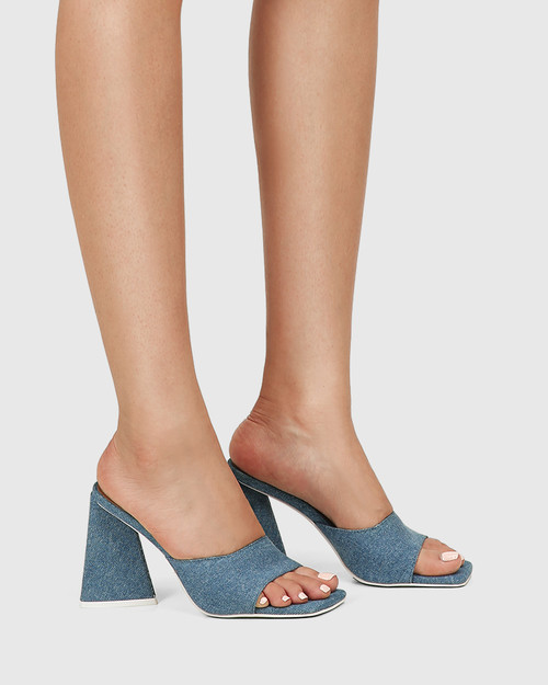 Ralina Blue Denim Angular Heel Sandal  & Wittner & Wittner Shoes