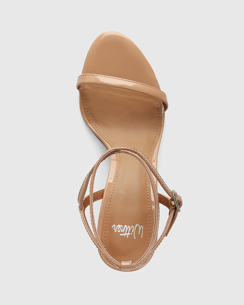 Roseta Sunkissed Tan Patent Leather Stiletto Heel Sandal  & Wittner & Wittner Shoes