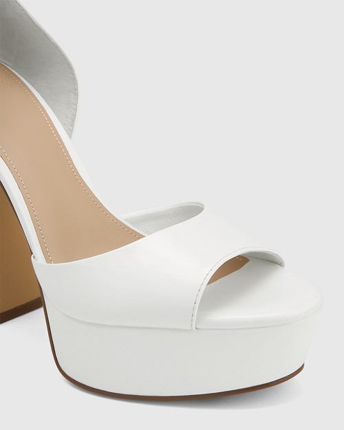 Zinnia White Leather Platform Heel Sandal  & Wittner & Wittner Shoes