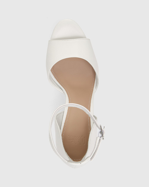 Zinnia White Leather Platform Heel Sandal  & Wittner & Wittner Shoes