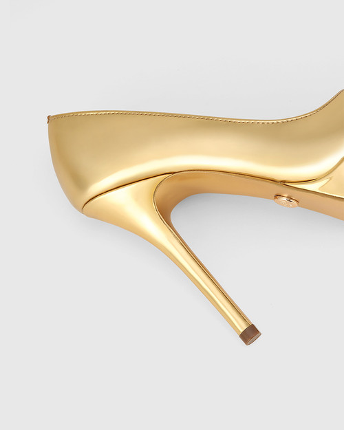 Yvette Gold Mirror Patent Leather Platform Heel Pump & Wittner & Wittner Shoes