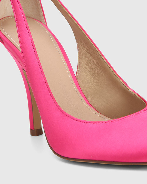 Verdie Hot Pink Recycled Satin Stiletto Heel Pump & Wittner & Wittner Shoes
