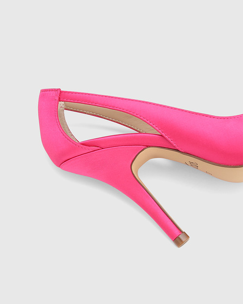 Verdie Hot Pink Recycled Satin Stiletto Heel Pump & Wittner & Wittner Shoes