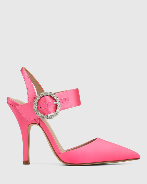 Vite Hot Pink Recycled Satin Stiletto Heel Sandal & Wittner & Wittner Shoes