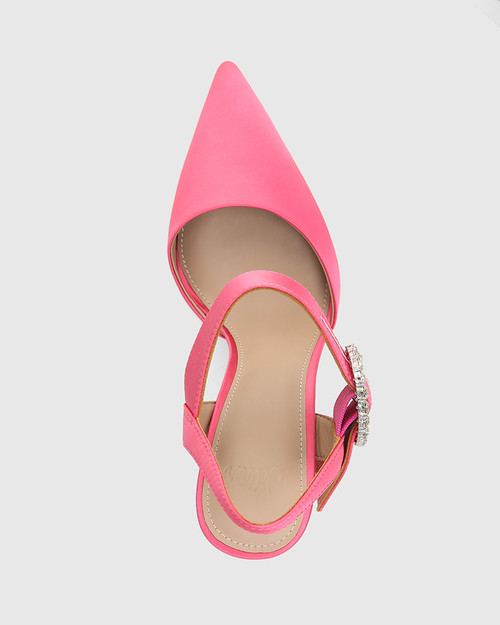 Vite Hot Pink Recycled Satin Stiletto Heel Sandal & Wittner & Wittner Shoes