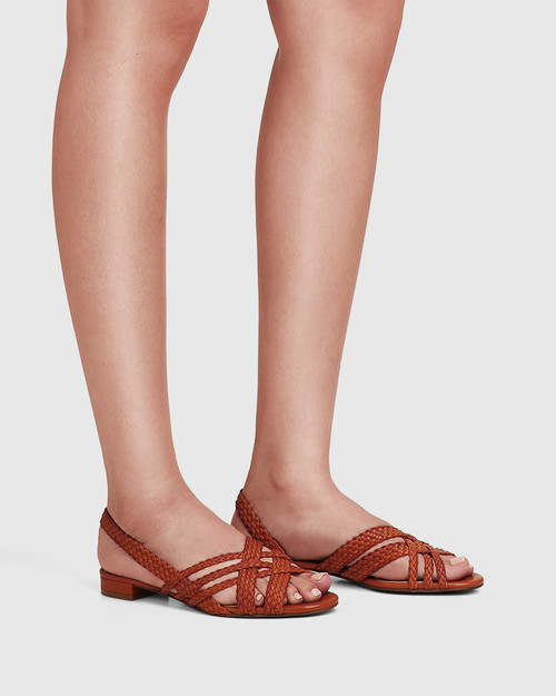 Asos Woven Fisherman Sandals In Burgundy Leather, $16 | Asos | Lookastic