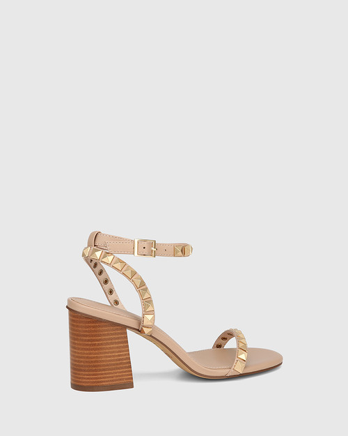 Shiara New Flesh Leather Block Heel Sandal & Wittner & Wittner Shoes