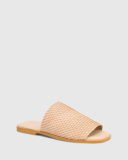 Dot Buff Woven Leather Flat Sandal & Wittner & Wittner Shoes