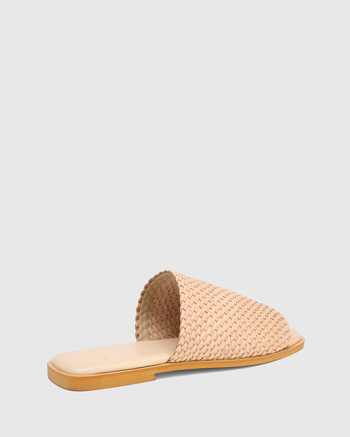 Dot Buff Woven Leather Flat Sandal & Wittner & Wittner Shoes