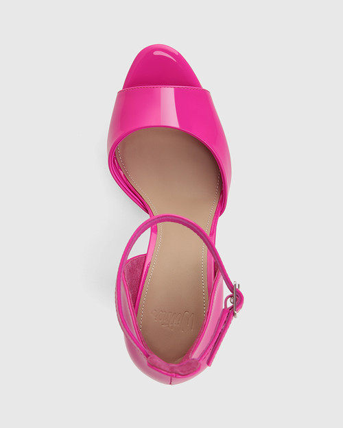 Zinnia Siren Pink Patent Platform Heel Sandal
