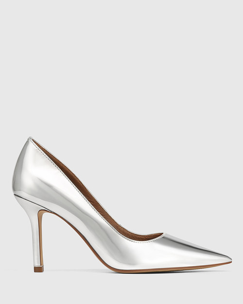 Quendra Silver Mirror Patent Stiletto Heel Pump & Wittner & Wittner Shoes