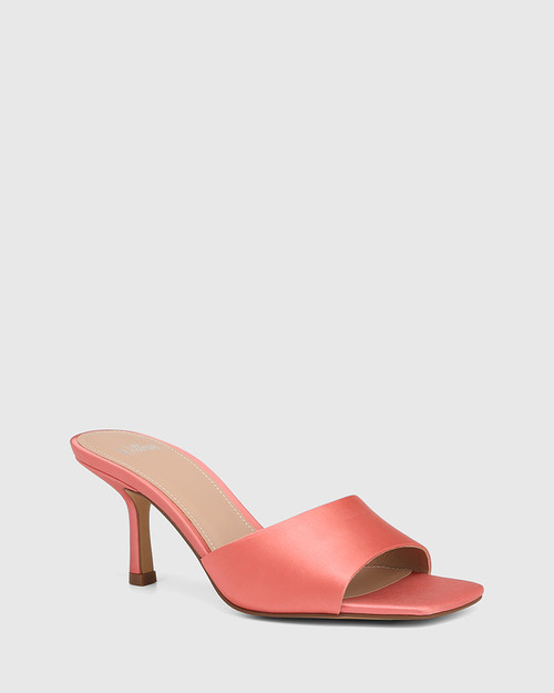 Celeste Peachy Pink Recycled Satin Stiletto Heel Sandal & Wittner & Wittner Shoes